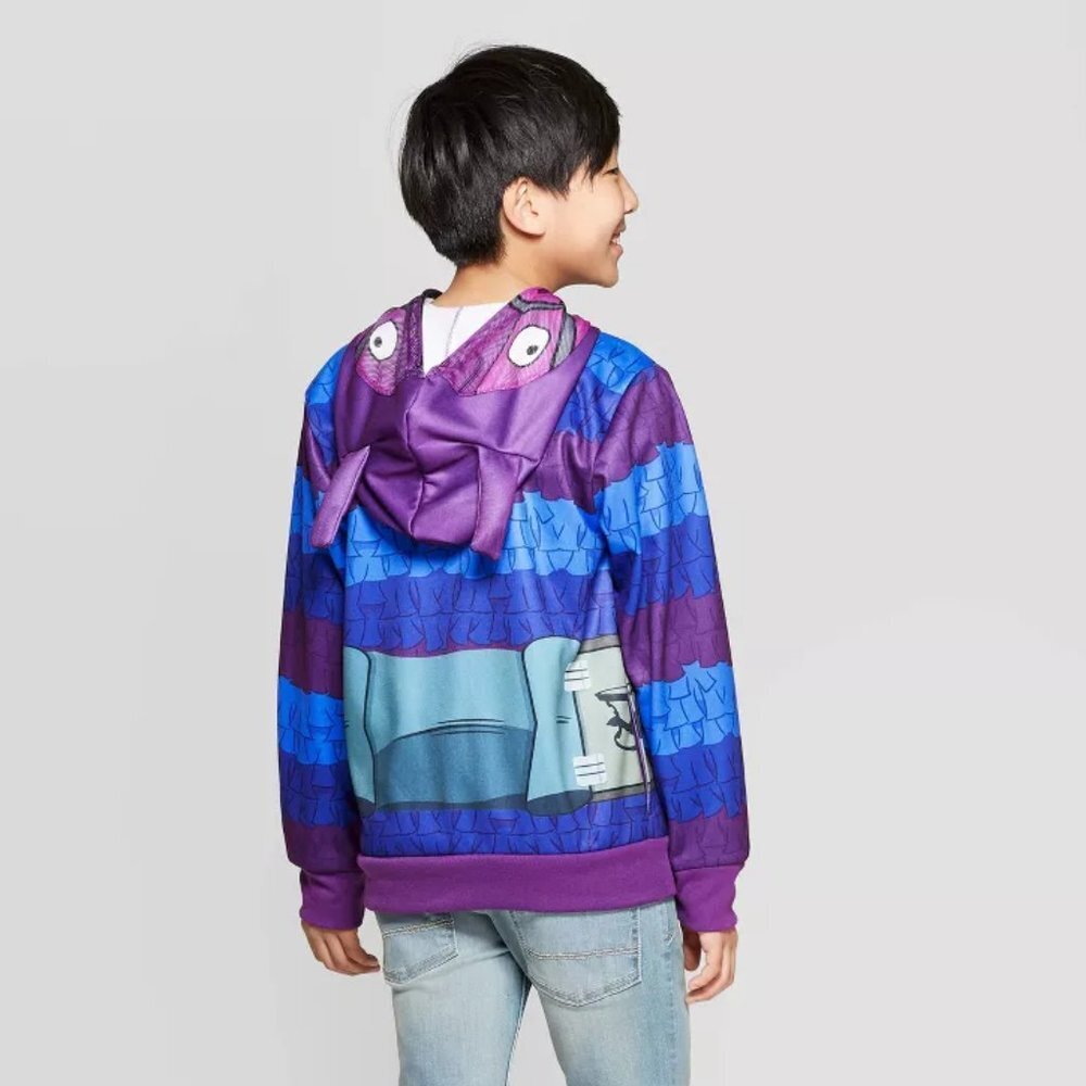 Fortnite Loot Llama Pinata Full Zip Cosplay Fleece Hoodie Sweatshirt Boys XXL